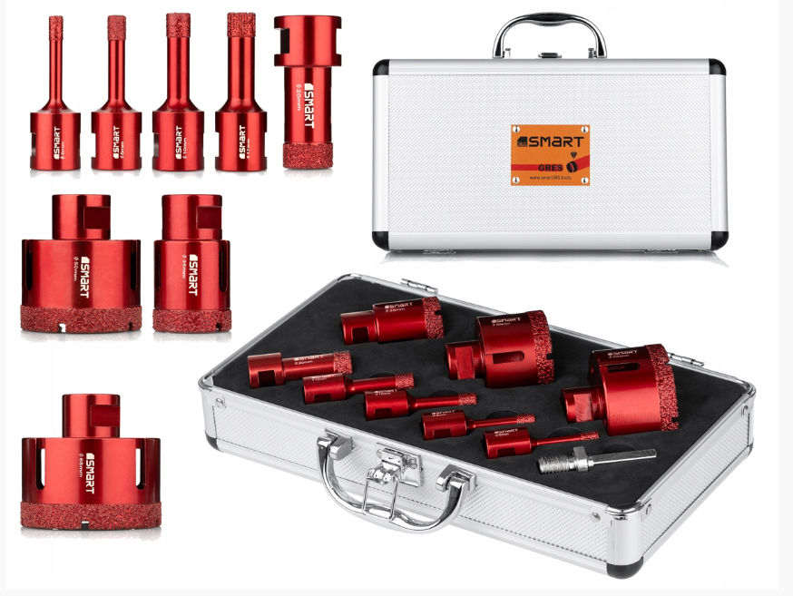 Zestaw otwornic do gresu 6-68 mm M14 (9 cz.)